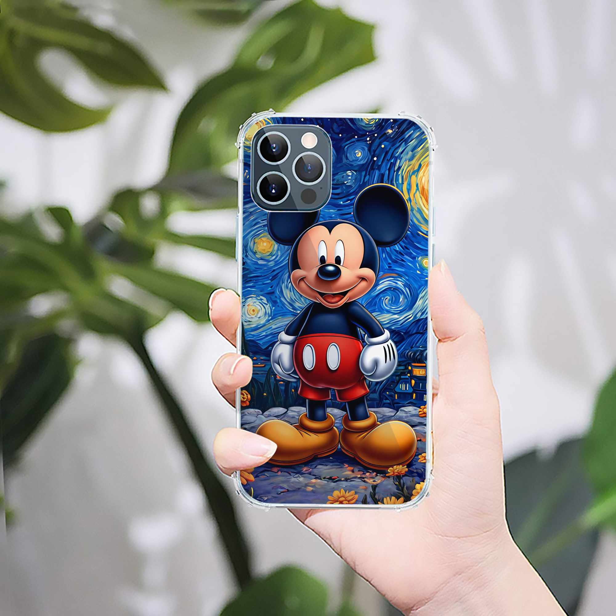 （画像用） ミッキーマウス Mickey Mouse 【iPhone 12シリーズ対応】透明スマホケース（クリアソフトケース）